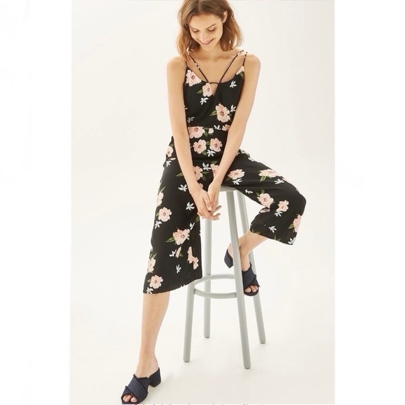 Topshop Strappy Floral Jumpsuit - Picture 1 of 9